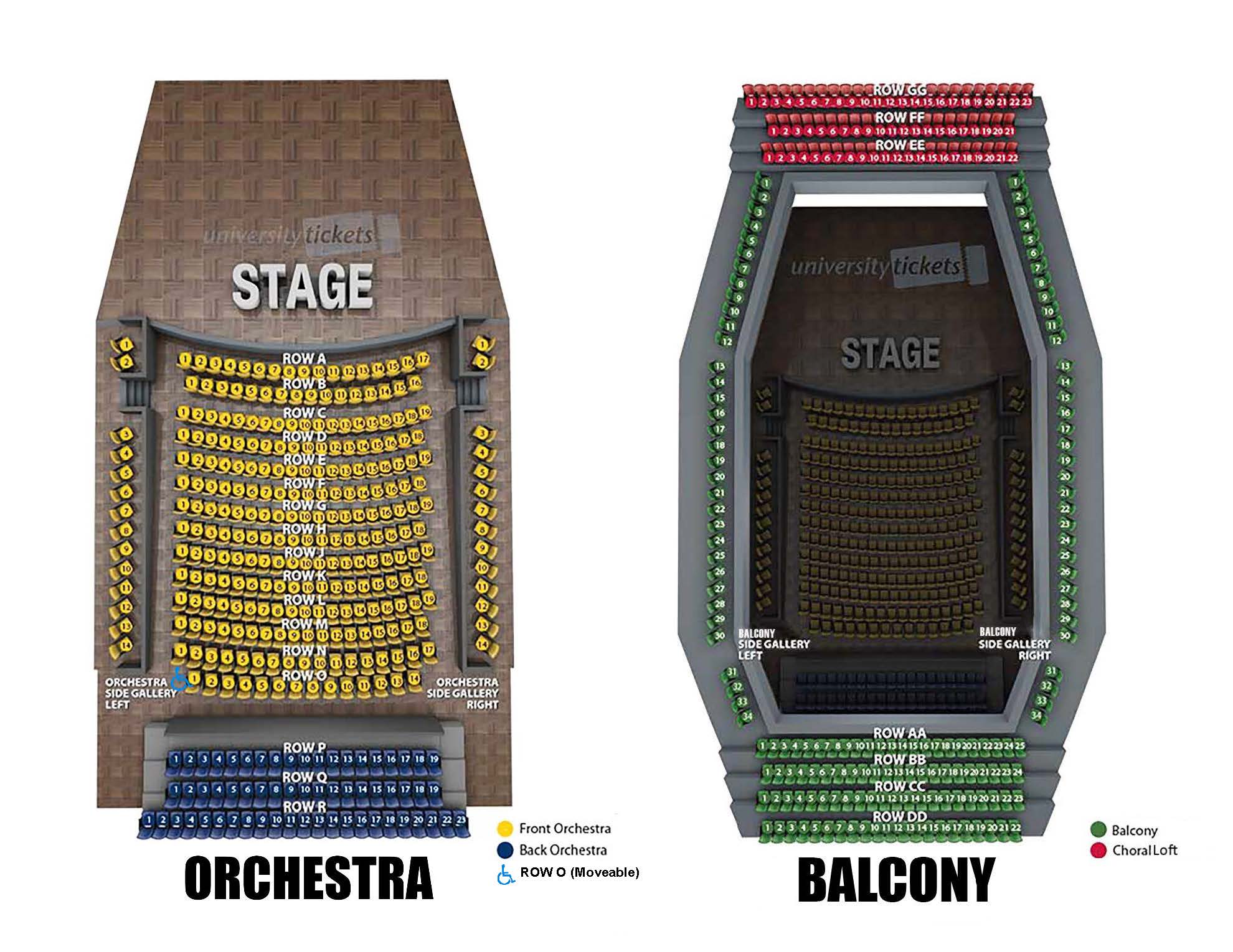 Seating Map Isabel Bader Centre for the Performing Arts